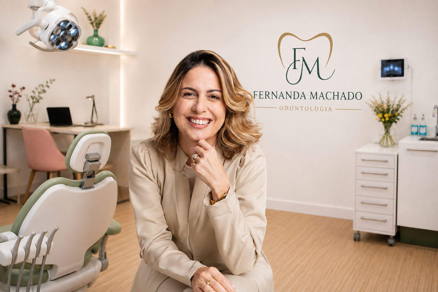Dra. Fernanda Machado em seu consultório
